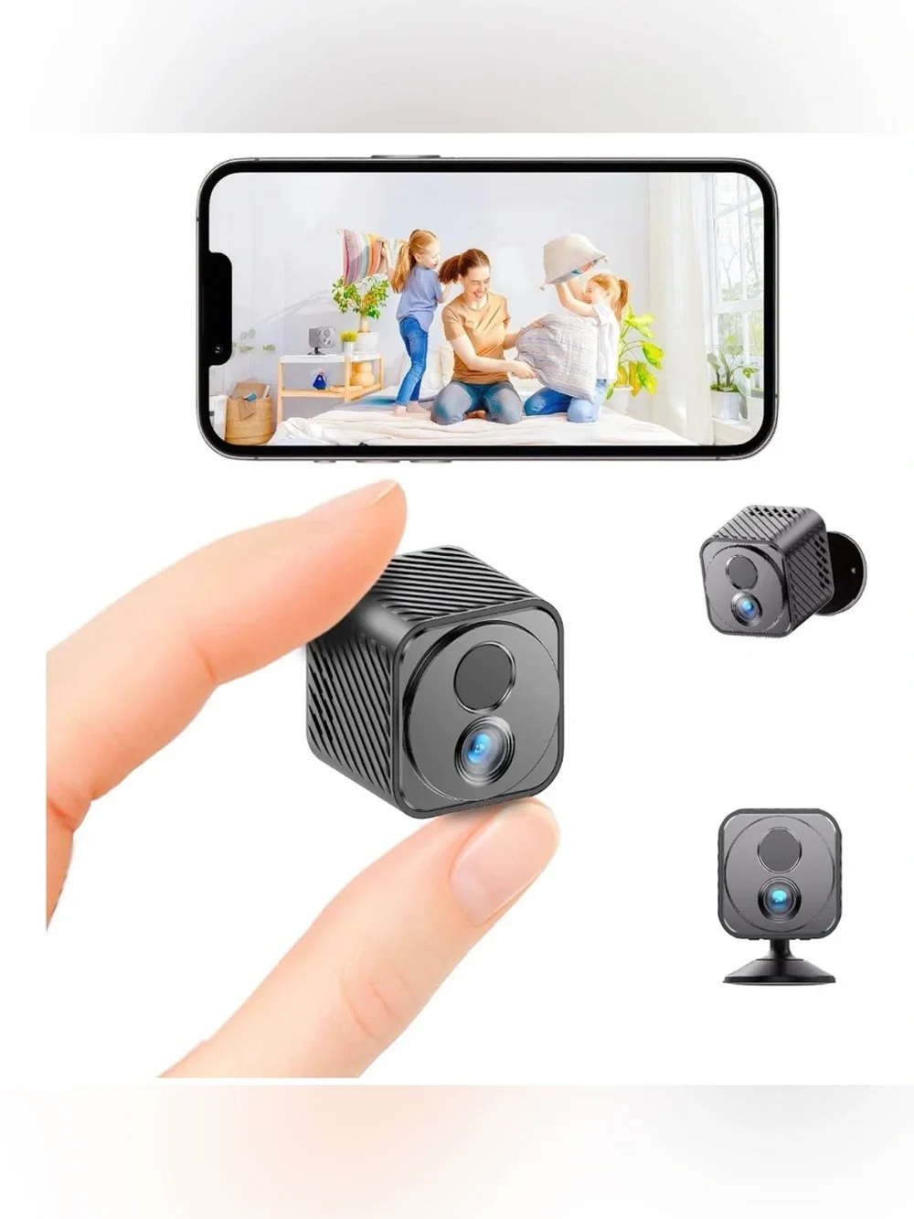 Mini Camera Wireless 4K WiFi Security Camera, Battery Powered PIR Alerts
